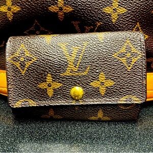 Louis Vuitton Monogram Canvas Wallet with Gold Accents